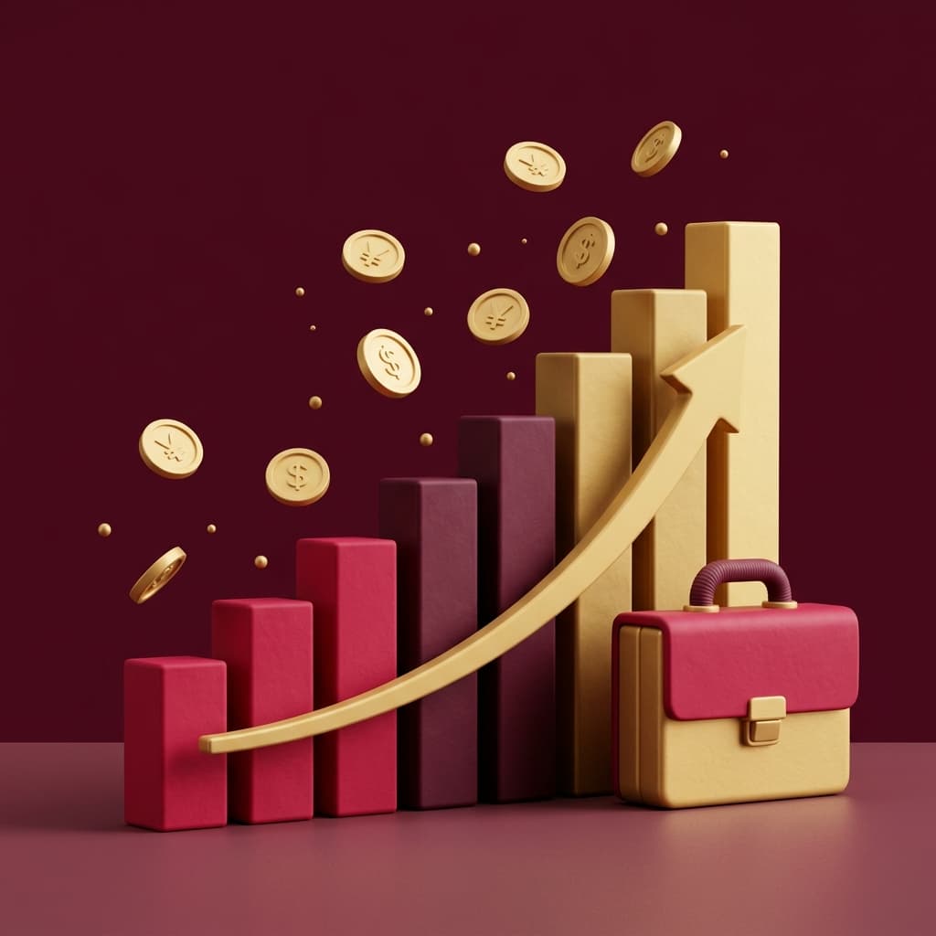 NemiCapital Solid 3D Financial Growth Chart and Compounding Portfolio